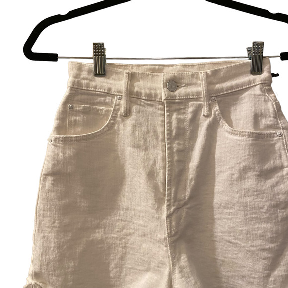 NEW Mother High Waisted Tunnel Vision Cuff Fray Short in Totally Innocent sz 24 - Picture 7 of 10